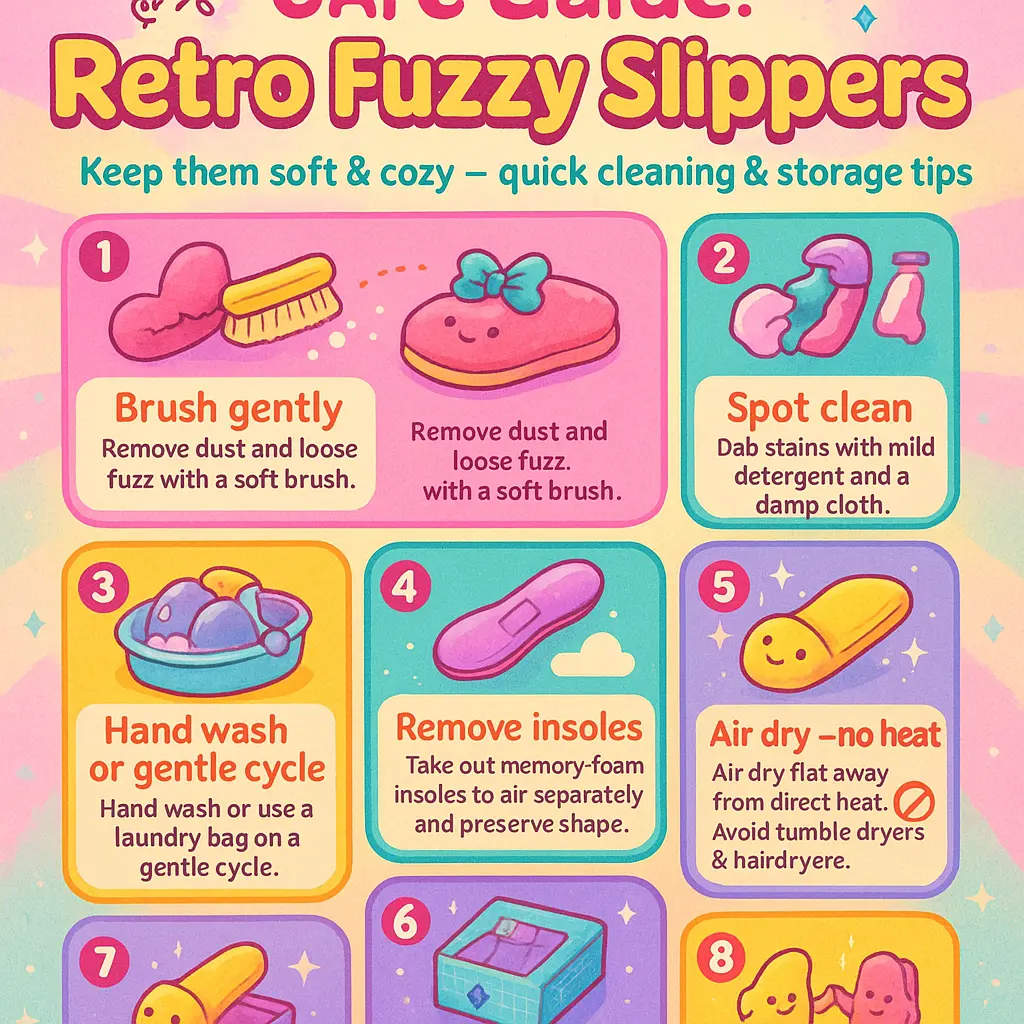 retro fuzzy slippers - Slippers