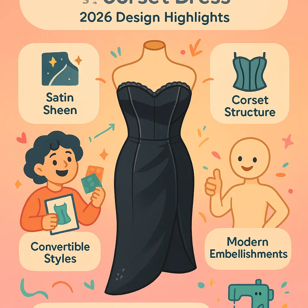 black satin corset dress - Strapless