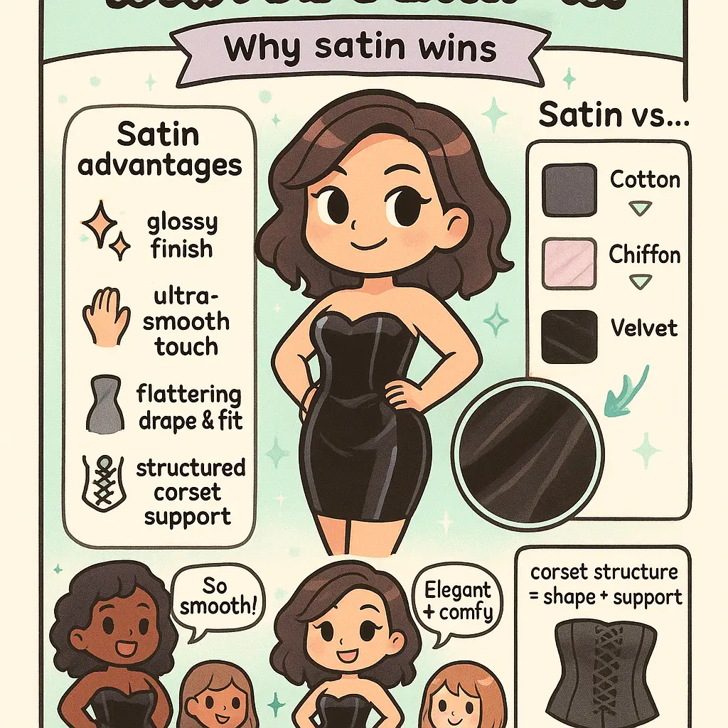 black satin corset dress - Bodycon