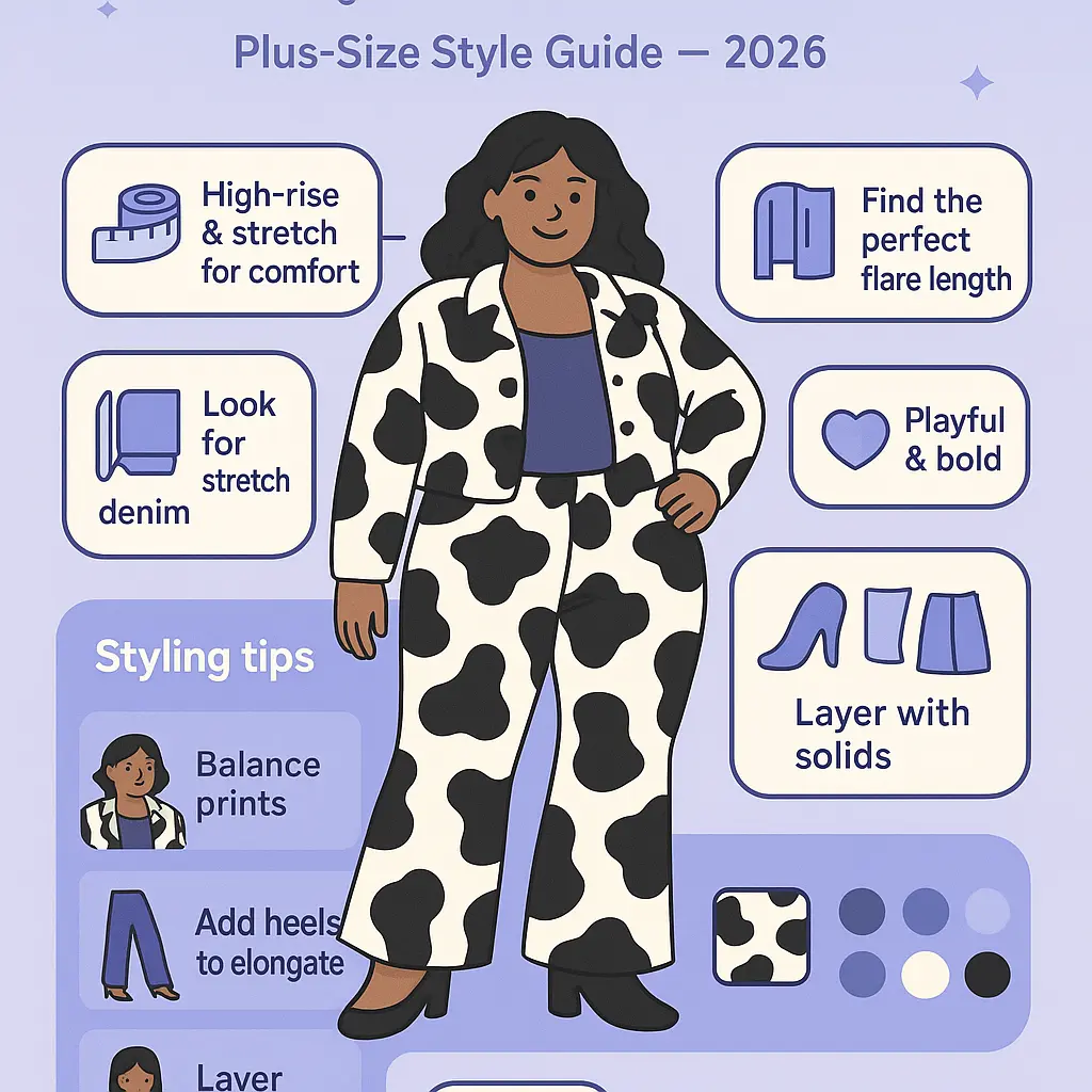 cow print flare jeans - Jacket