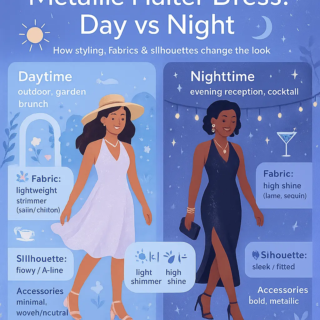 metallic halter dress - Wedding