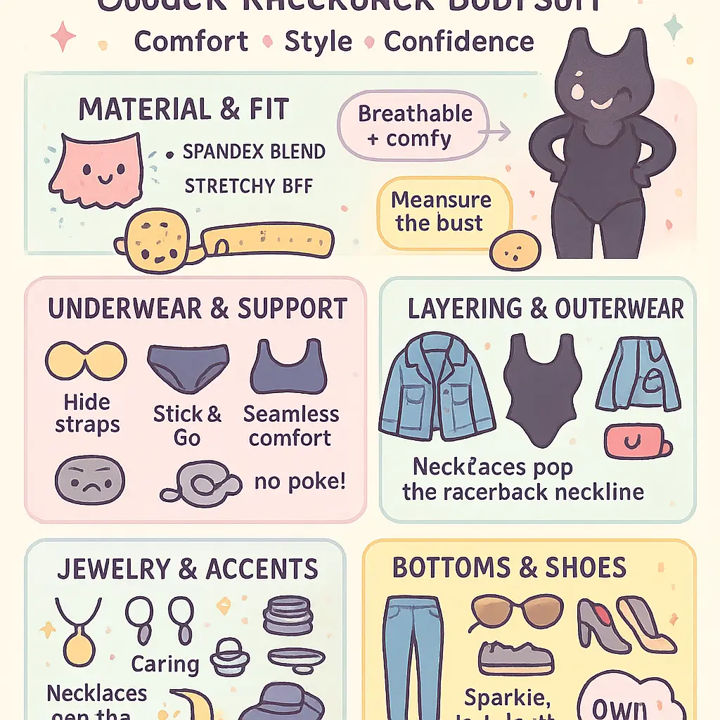 black racerback bodysuit - Accessories