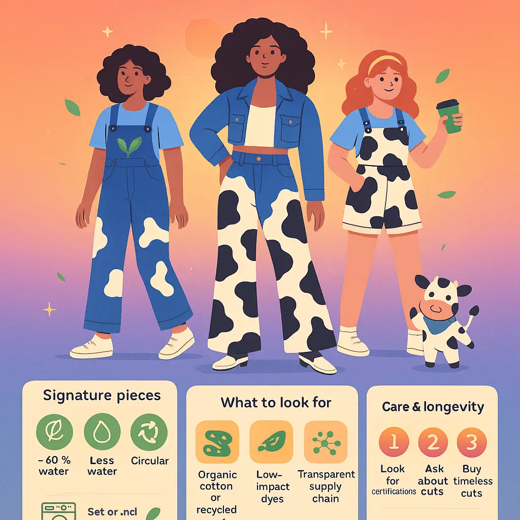 cow print flare jeans - Overalls