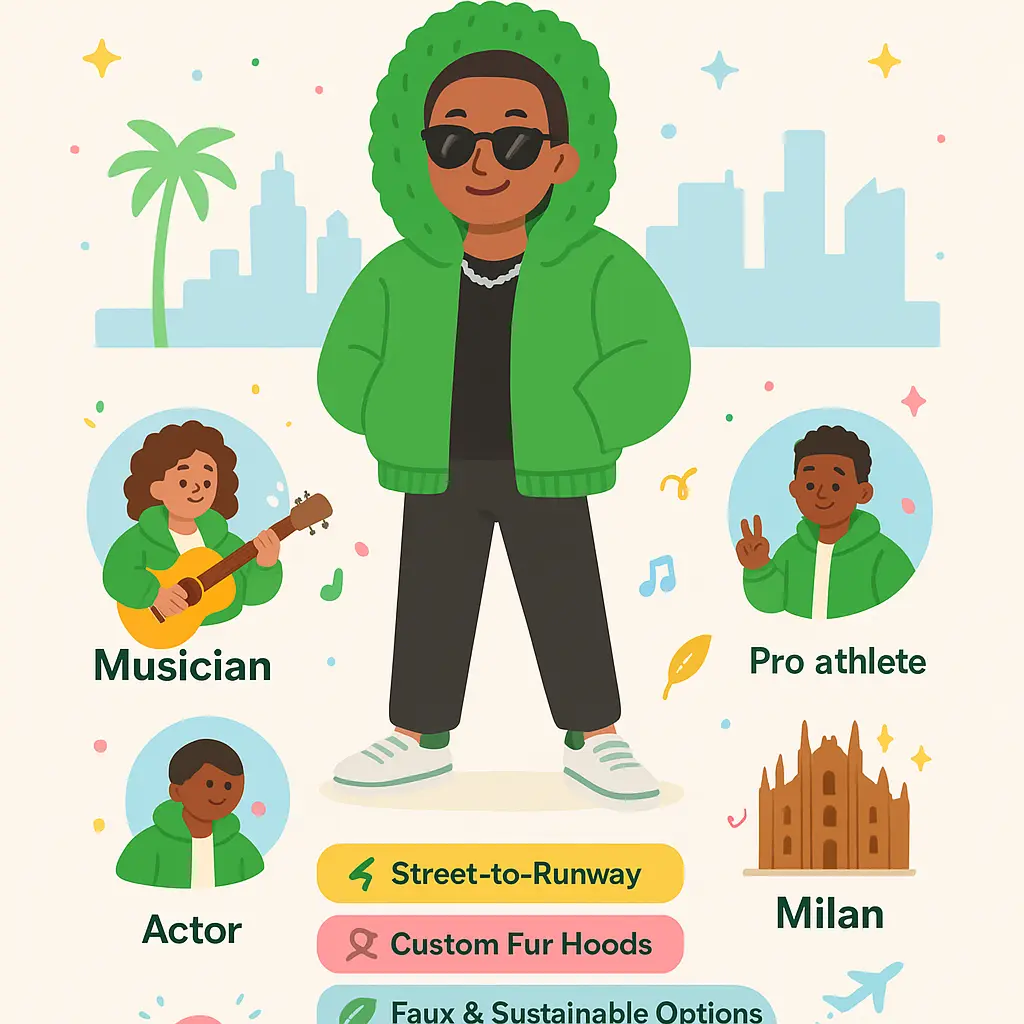 green fur bomber jacket - Hood