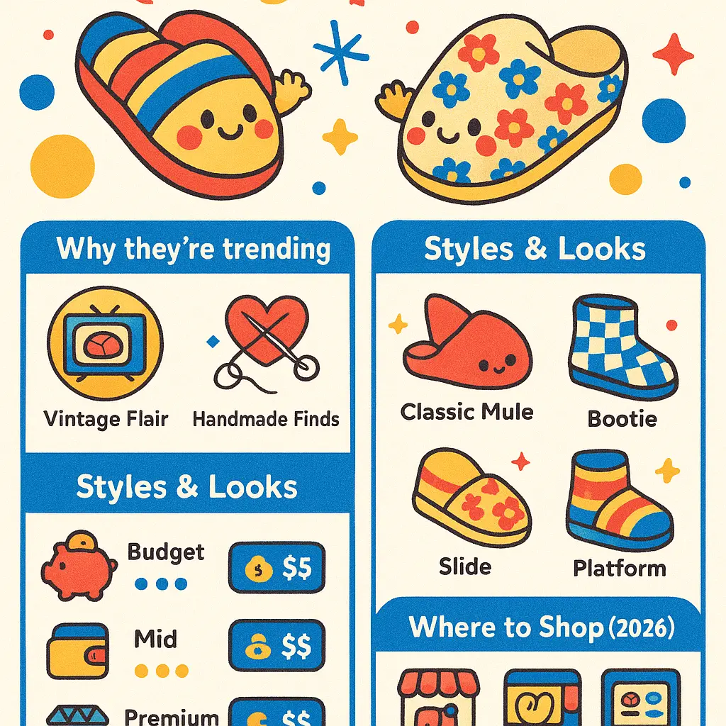 retro fuzzy slippers - Slippers