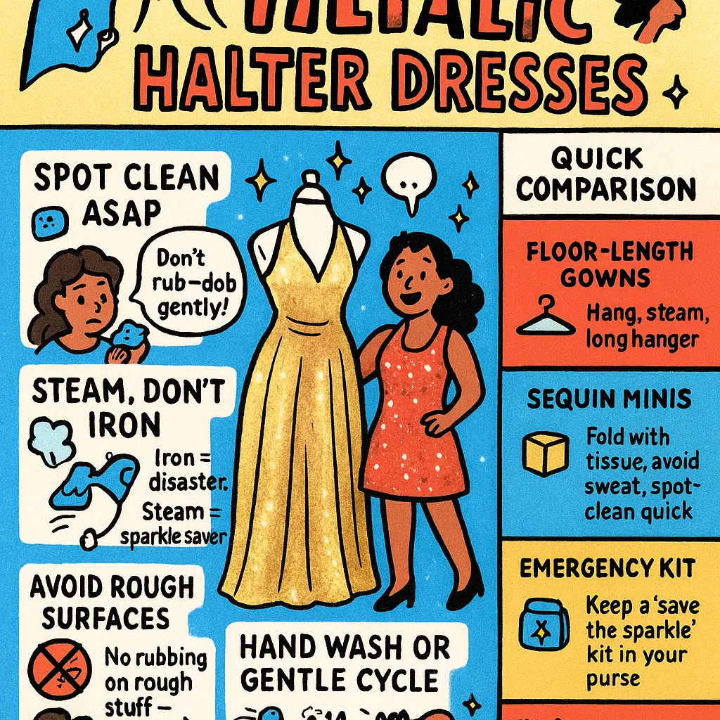 metallic halter dress - Bridesmaid