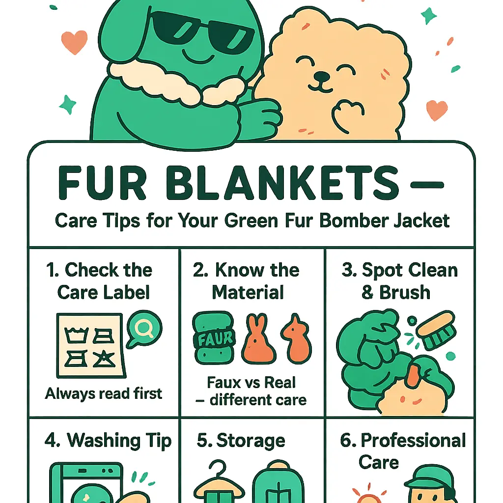 green fur bomber jacket - Blankets